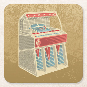 Grunge Jukebox Underlägg Papper Kvadrat