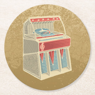 Grunge Jukebox Underlägg Papper Rund