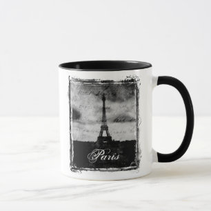 Grunge kant texturerade Paris Mugg