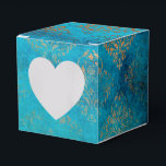 Grunge Koppar Patina och Turkos Presentaskar<br><div class="desc">Dazzling vintage turkos och koppar damast mönster gunst låda.</div>