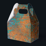 Grunge Kopparpatina och Turkos Presentaskar<br><div class="desc">Dazzlande vintage teal och koppar damaskmönster favoritlåda med accenter av akvatint.</div>