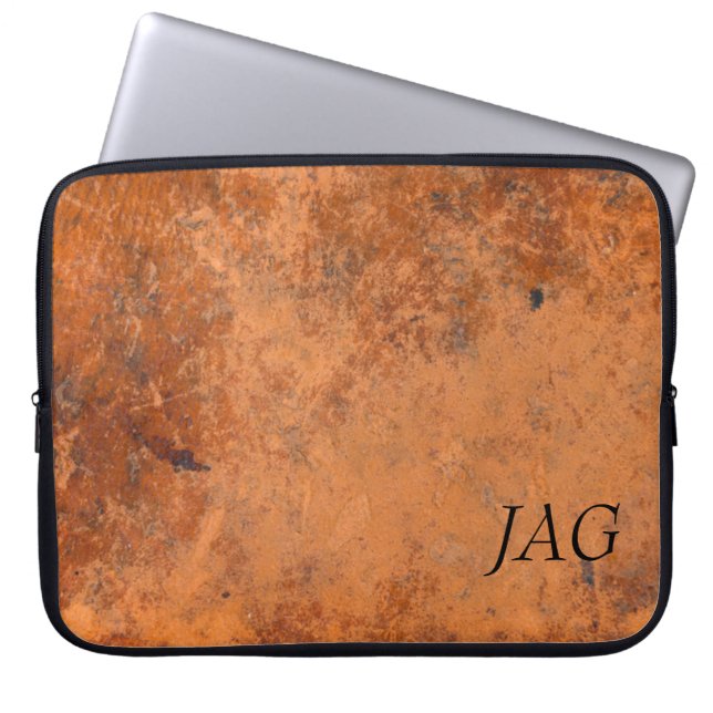 Grunge Leather Monogram Laptop Sleeve (Framsidan)