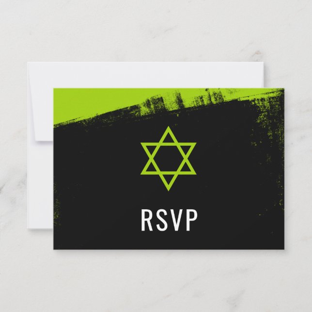 Grunge Lime Green Black Pub Mitzvah OSA (Framsida)