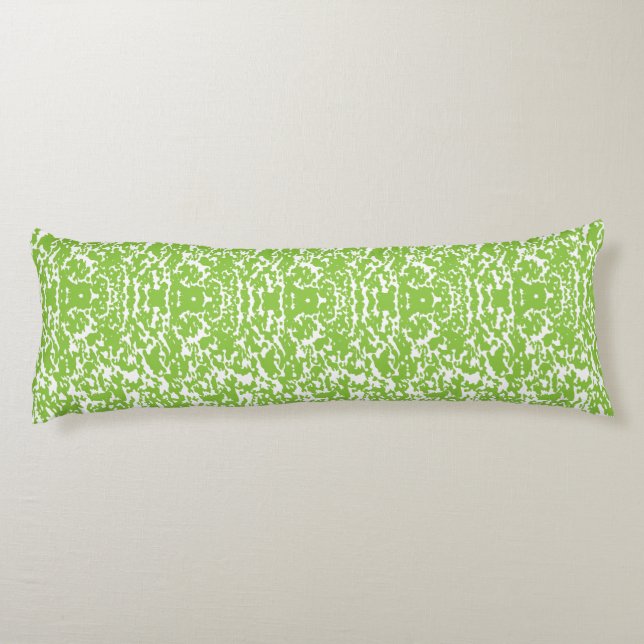 Grunge Lime Green Mönster - Sommar Abstrakt Decor Kroppskudde (Baksidan)