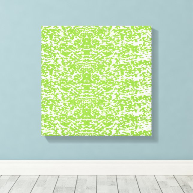 Grunge Lime Green Pattern - Summer Abstract Decor Canvastryck (Insitu (trägolv))