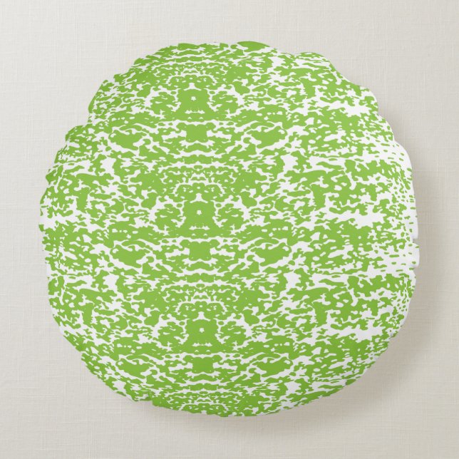 Grunge Lime Green Pattern - Summer Abstract Decor Rund Kudde (Framsidan)