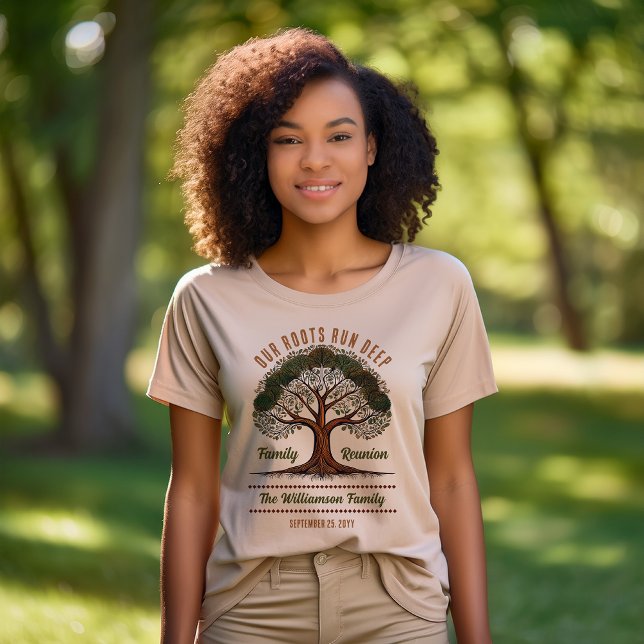 Grunge Livets träd | Familjeåterförening i Träd T Shirt (Grunge Tree of Life Family Tree "Our Roots Run Deep" Family Reunion Tri-Blend Shirt Tshirt)