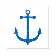 Grunge Marinblå Marin Ankare Självbläckande Stämpe