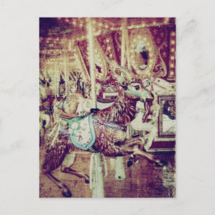 Grunge Merry-Go-Round Goat Helg Vykort