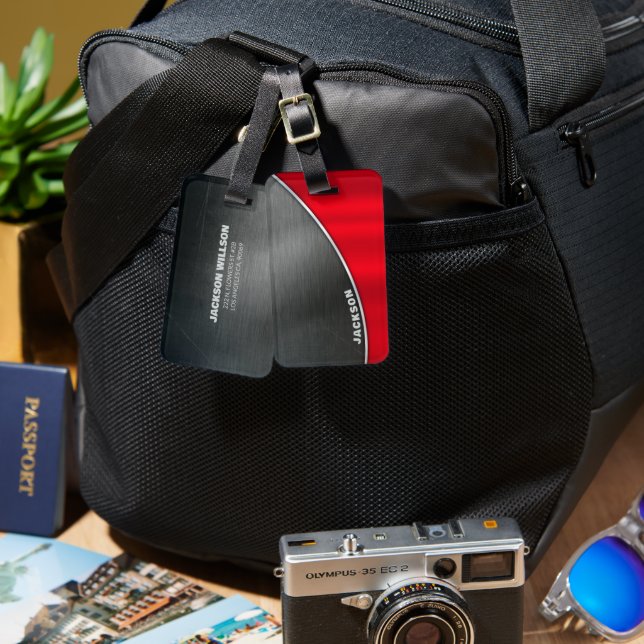 Grunge Metallic Background Bagagebricka (Fram & Baksida)