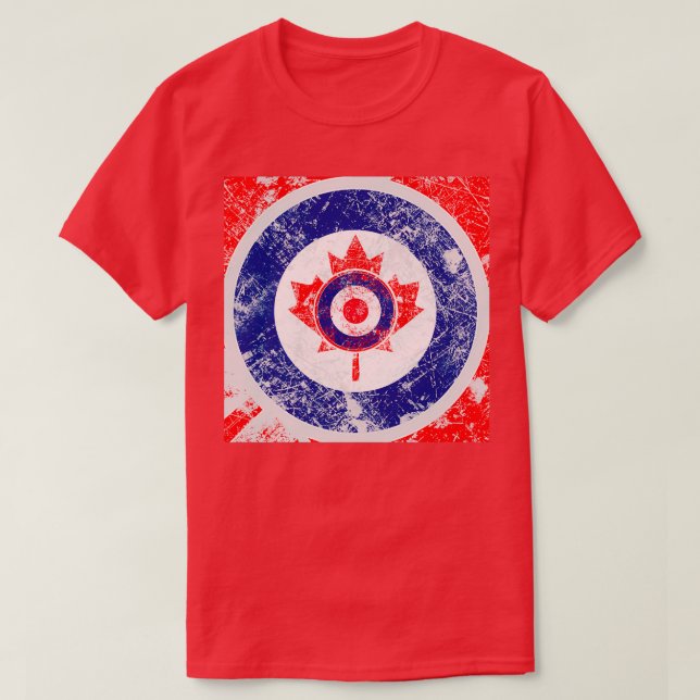 Grunge Mod Target Roundel Kanada T Shirt (Design framsida)