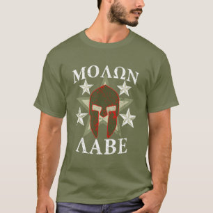 GRUNGE Molon Labe 5 STARS Spartan Helmet Tee