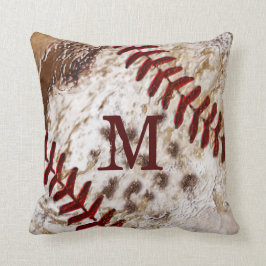 Grunge Monogram Dirty Basebollkudde Kudde