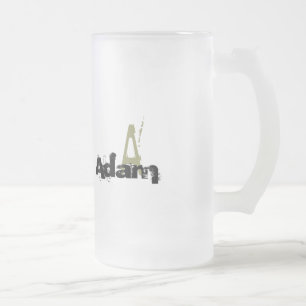 Grunge Monogrammed Frostat Ölglas