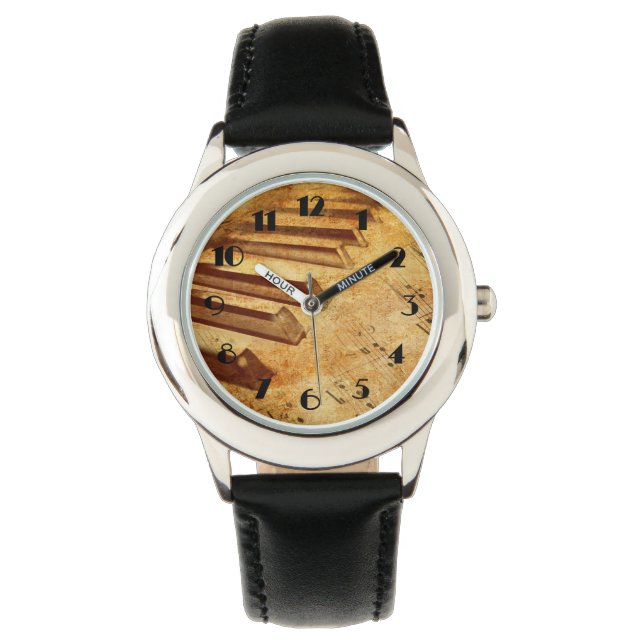 Grunge Music Lakan Piano Nycklar Armbandsur (Framsida)