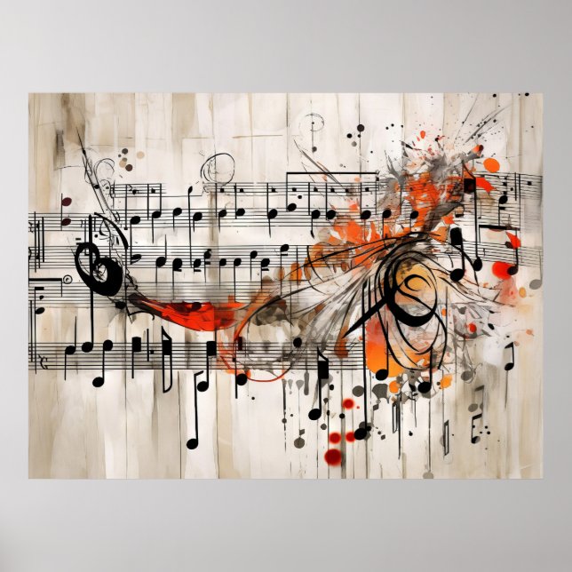 Grunge Music Score Poster (Framsidan)