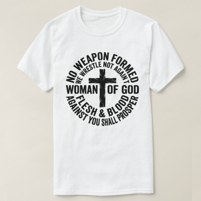 Grunge No Weapon Formed Cross T-Shirt (Design framsida)