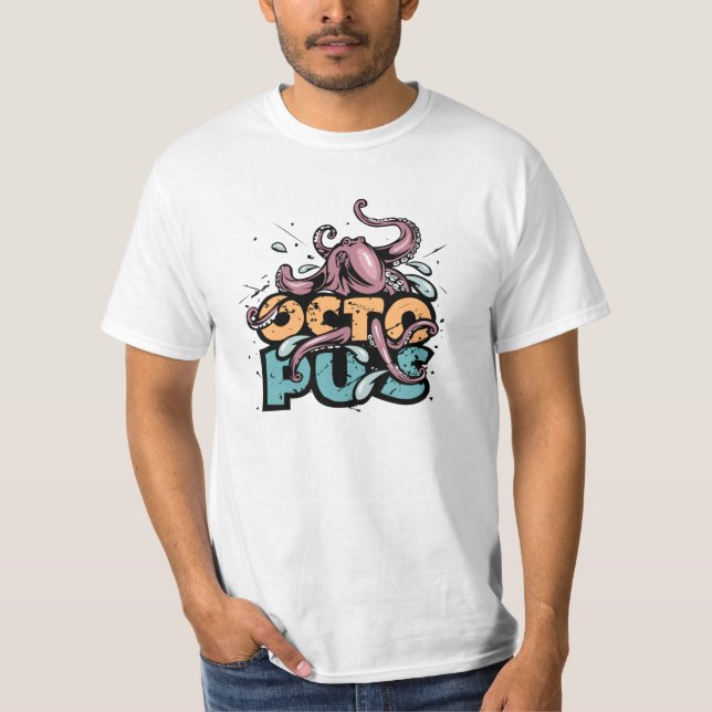 Grunge Octopus T-Shirt (Framsida)