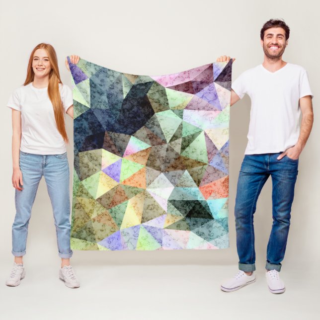 Grunge oldisk retropolygonal geometrisk triangel fleecefilt (På plats)