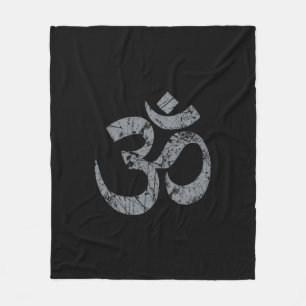 Grunge OM Symbol Spirituality Yoga Fleecefilt