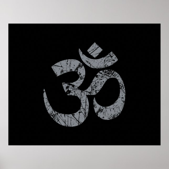 Grunge OM Symbol Spirituality Yoga Poster (Framsidan)