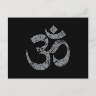 Grunge OM Symbol Spirituality Yoga Vykort