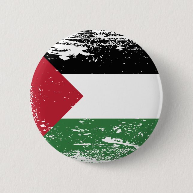 Grunge Palestina Flagga Knapp (Framsida)
