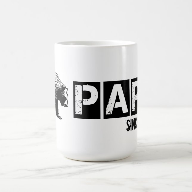 Grunge Pappa Björn Sedan 2014, Svart Kaffemugg (Center)