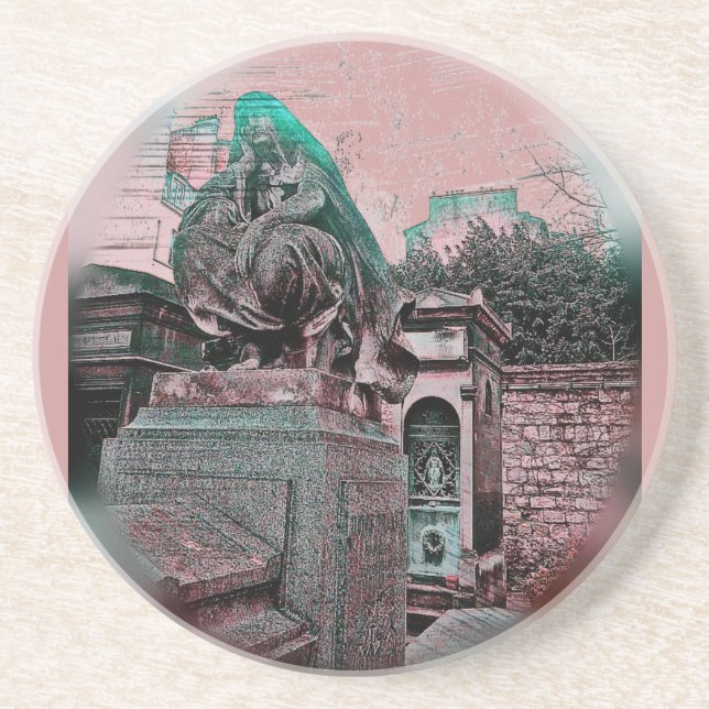 Grunge Paris Grave Underlägg Sandsten (Framsidan)