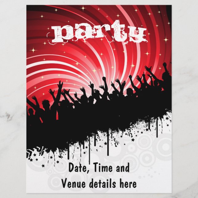 Grunge party flygare reklamblad (Framsidan)