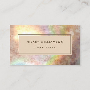 Grunge Pastel Holograph Beige Visitkort