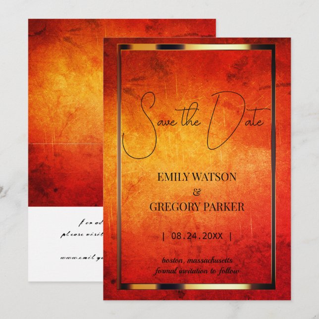 Grunge Patina vintage bakgrund Spara datumet (Fram/baksida)