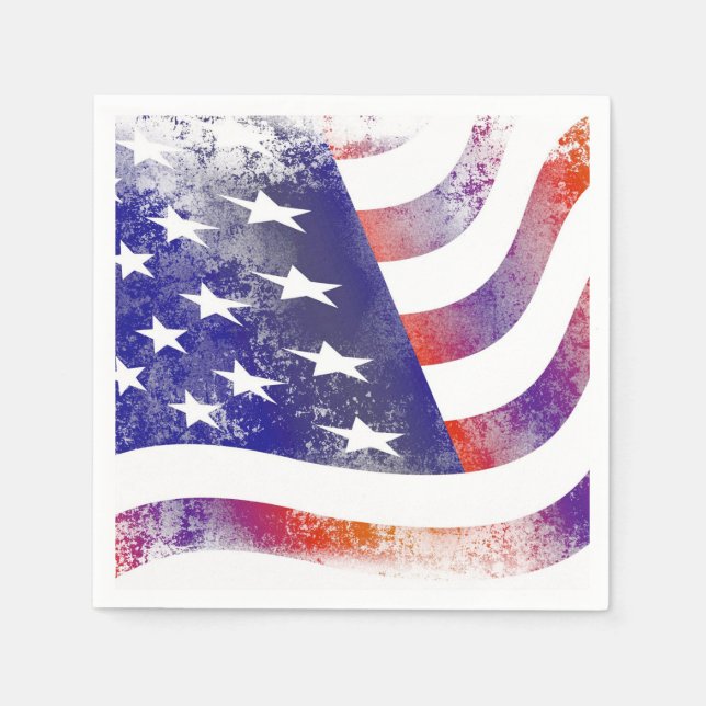 Grunge patriotic Flowing American flagga, Old glor Pappersservett (Framsidan)