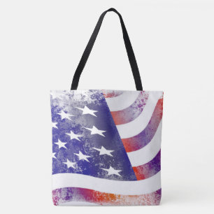 Grunge patriotic Flowing American flagga, Old glor Tygkasse