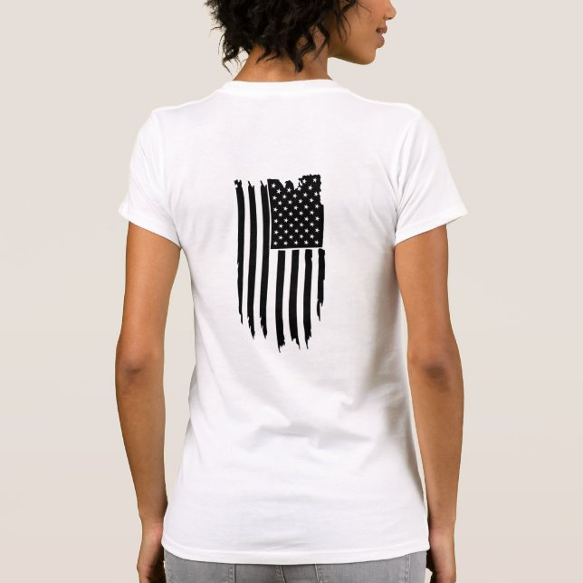 *~* Grunge Patriotic Modern US American Flagga T Shirt (Baksida)