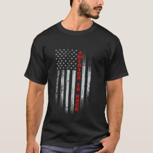 Grunge Patriotisk Amerikansk Flagga USA AMERIKA ÄR T Shirt