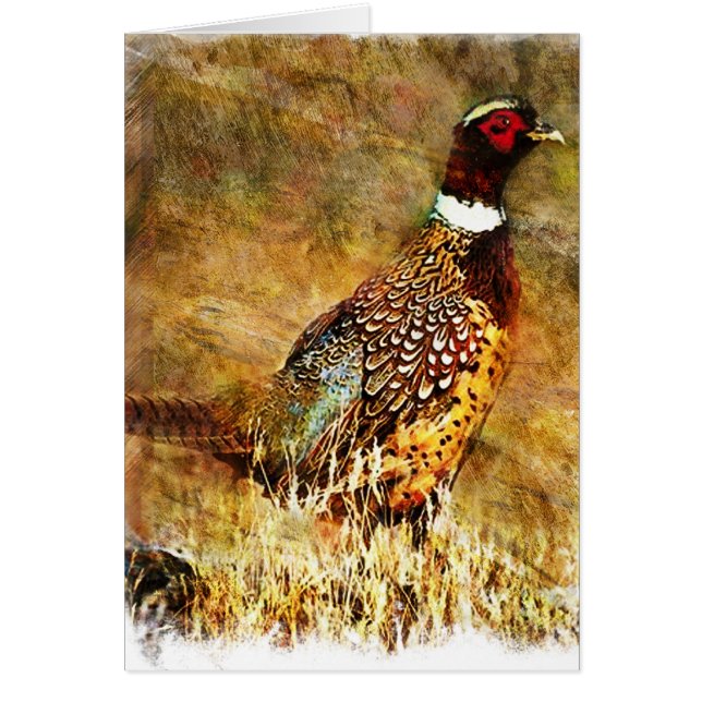 Grunge Phesant Hälsningskort (Framsidan)