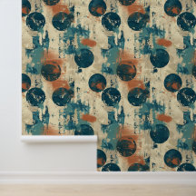 Grunge Polka Dot Blue Boll Brown Scratches Modern