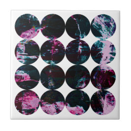Grunge Polka Dot Pink Noir Circle Black Abstract. Kakelplatta