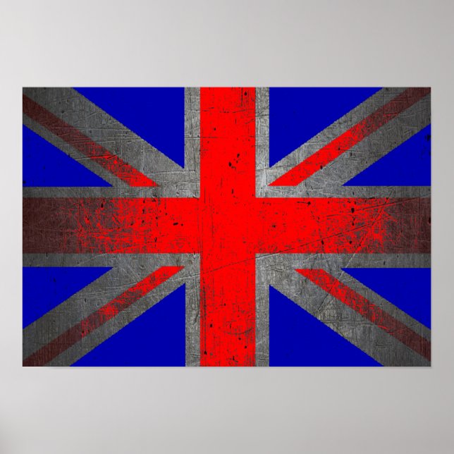 Grunge pop art United Kingdom flagga poster (Framsidan)