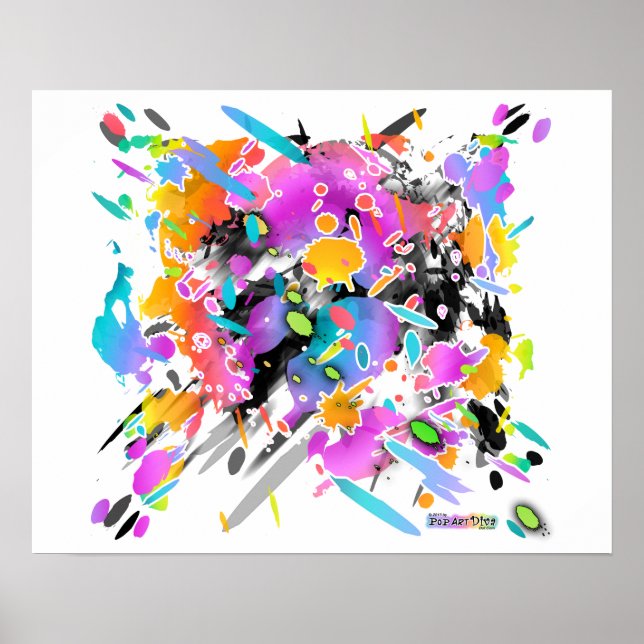 GRUNGE PUNK SPLATTER KONST POSTER (Framsidan)