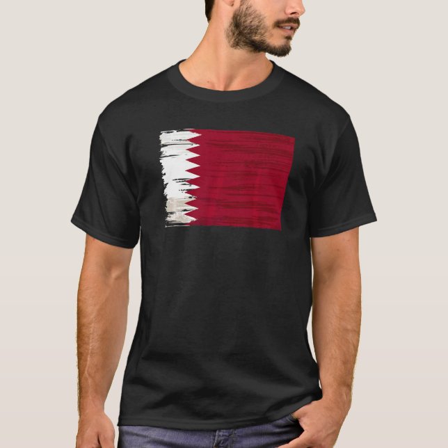 Grunge Qatar-Flagga T Shirt (Framsida)