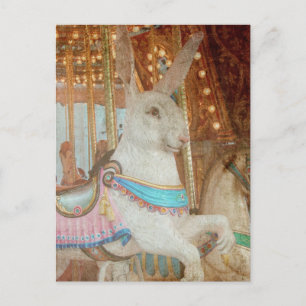 Grunge Rabbit Merry-Go Round Helg Vykort