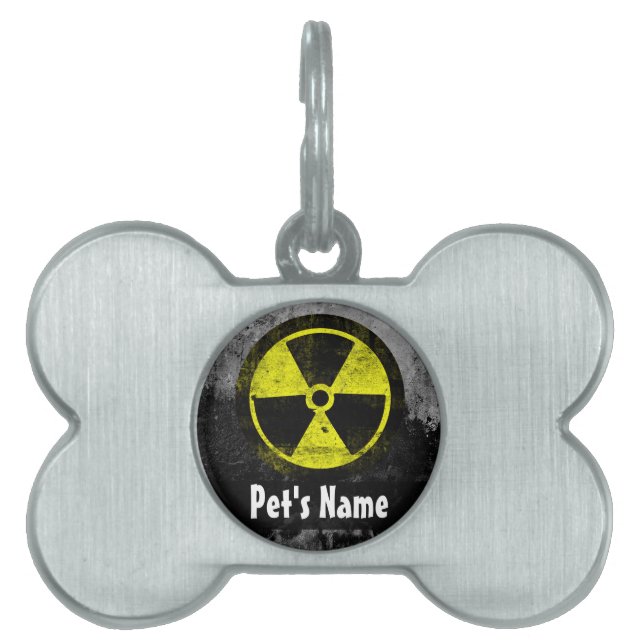 Grunge Radioactive Symbol ID-bricka Husdjur (Framsidan)