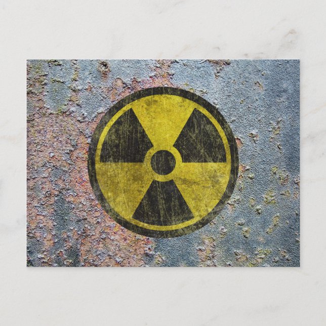 Grunge Radioactive Symbol Vykort (Framsida)