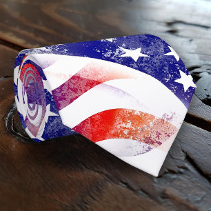 Grunge Red White och Blue USA flagga Patriot Tie Slips