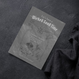 Grunge Retro Black Halloween fest Inbjudningar