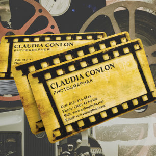 Grunge Retro Cool Gammal Filmproducent Visitkort