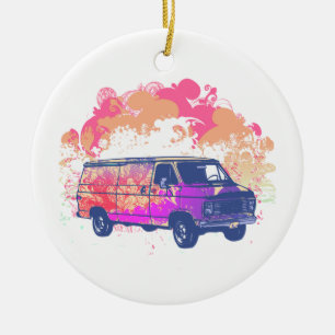 grunge retro hippie van julgransprydnad keramik