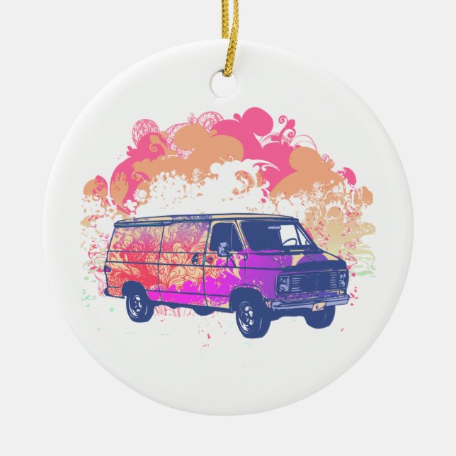 grunge retro hippie van julgransprydnad keramik (Framsidan)